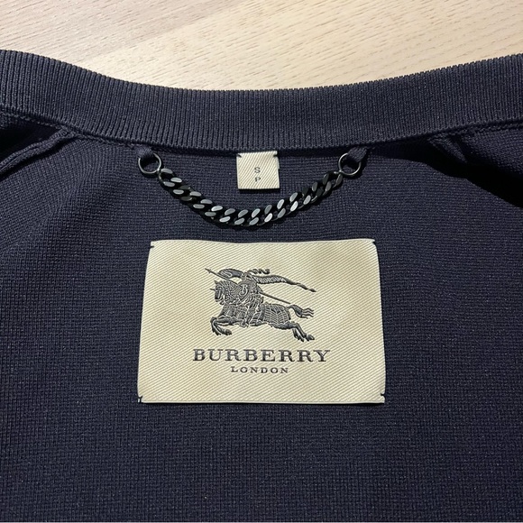 Burberry Structured Knit Cardigan in Navy - Picture 7 of 8